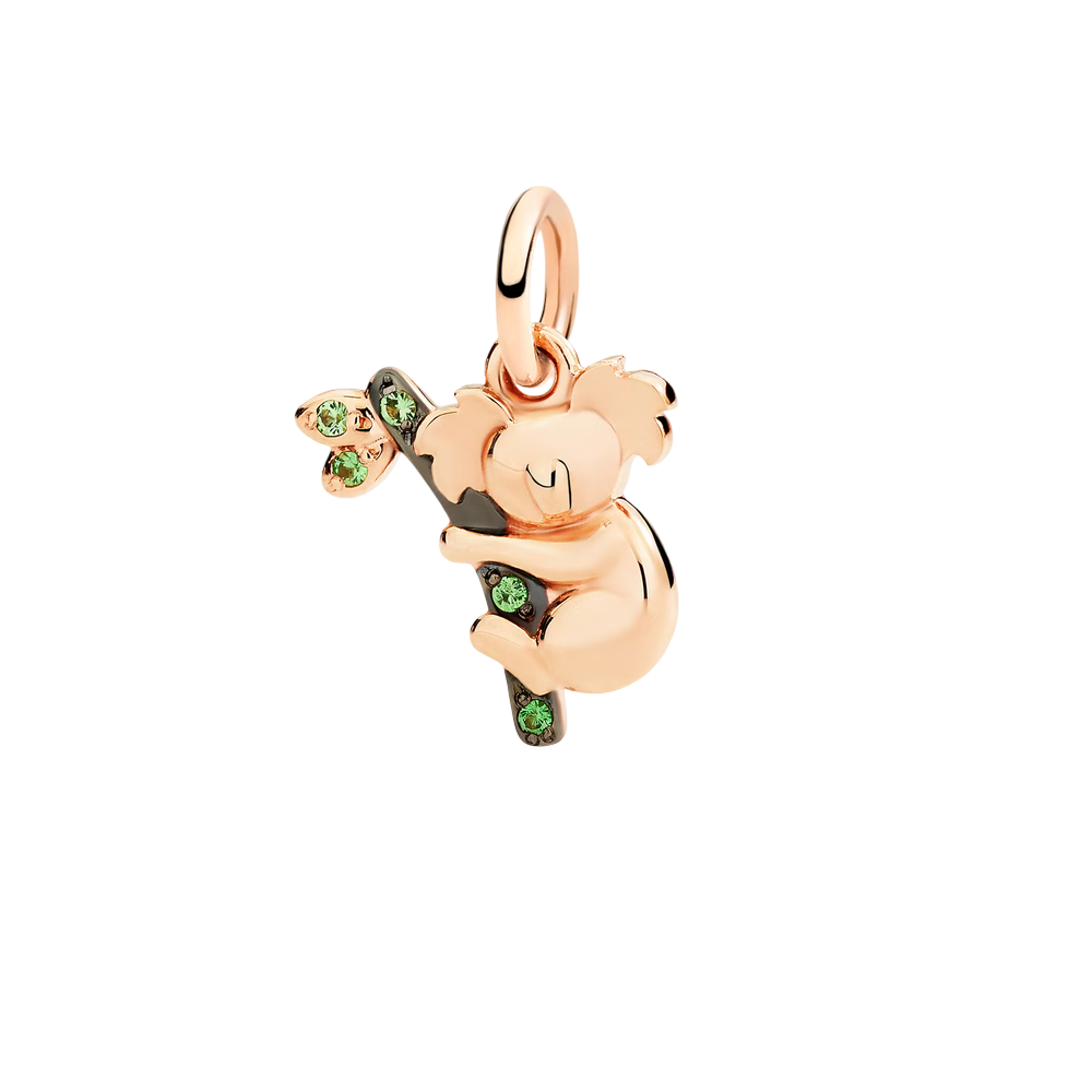Pendentif Koala Or Rose Et Tsavorites