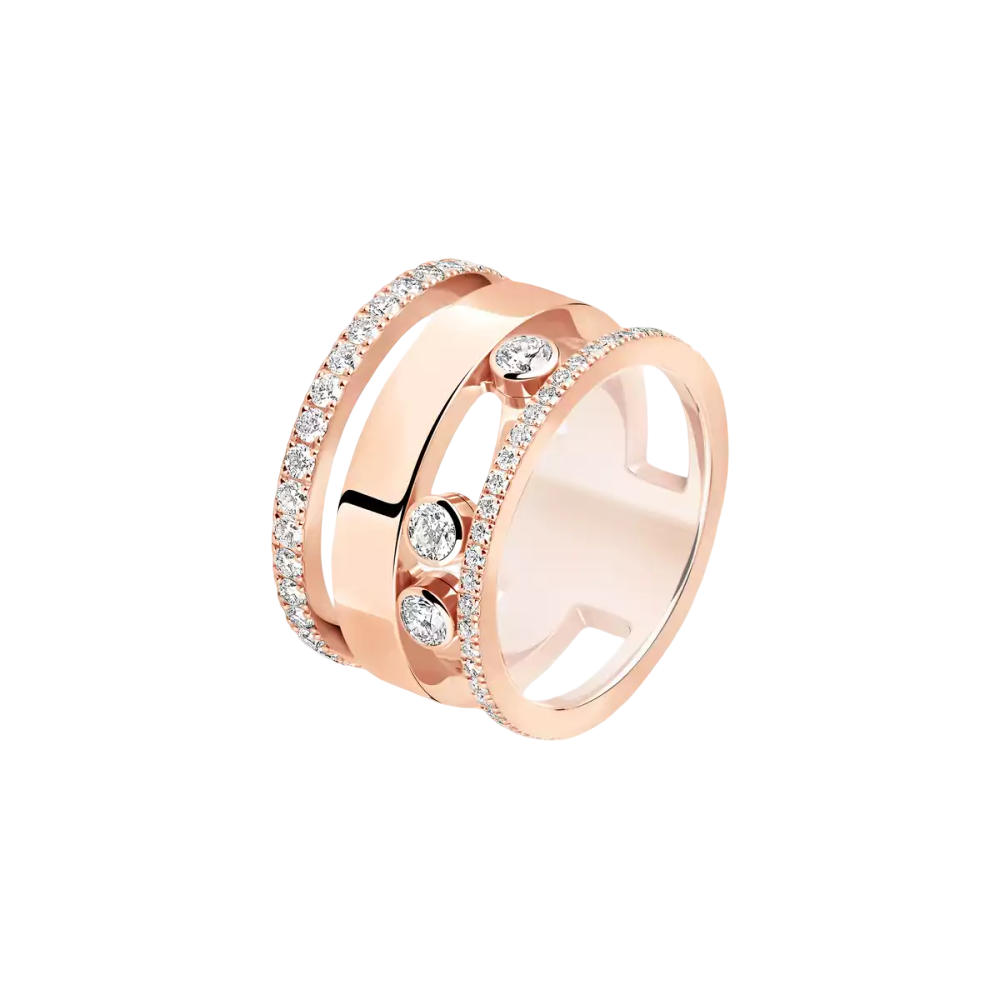Bague Move Romane semi-pavée, grand modèle