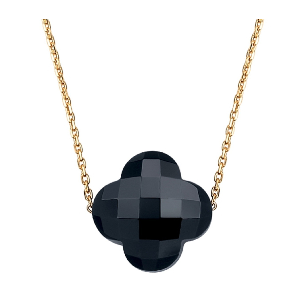 Collier, Onyx, Or Jaune