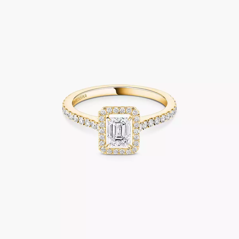 Bague solitaire Joy taille émeraude, moyen modèle