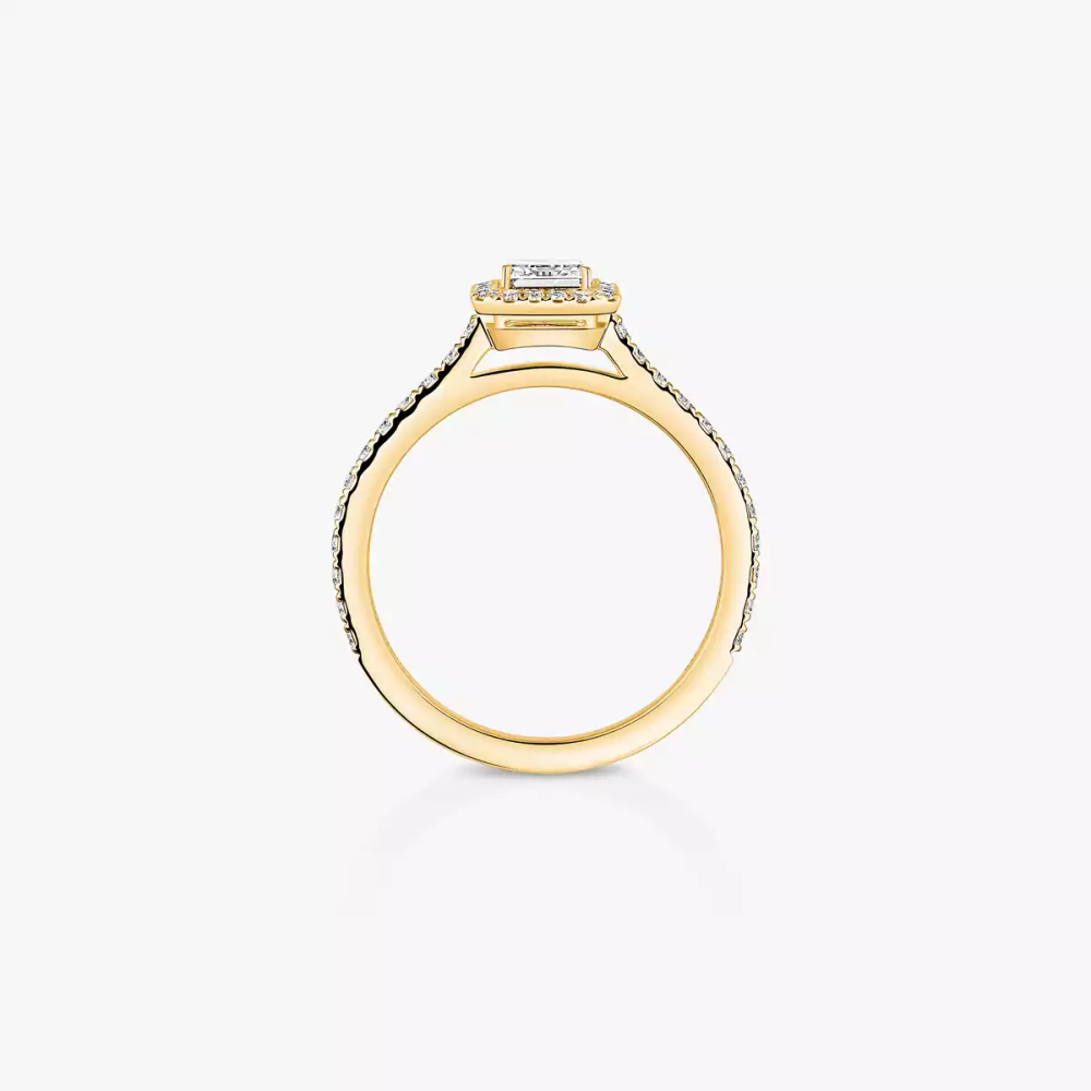 Bague solitaire Joy taille émeraude, moyen modèle