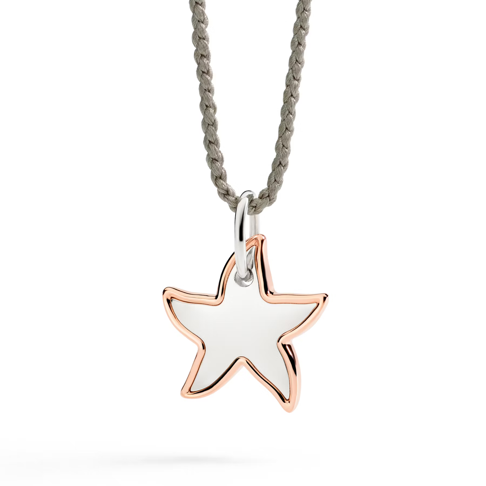 Pendentif Xl Stellina Argent Et Or Rose - Bijouterie Aurea｜Morges