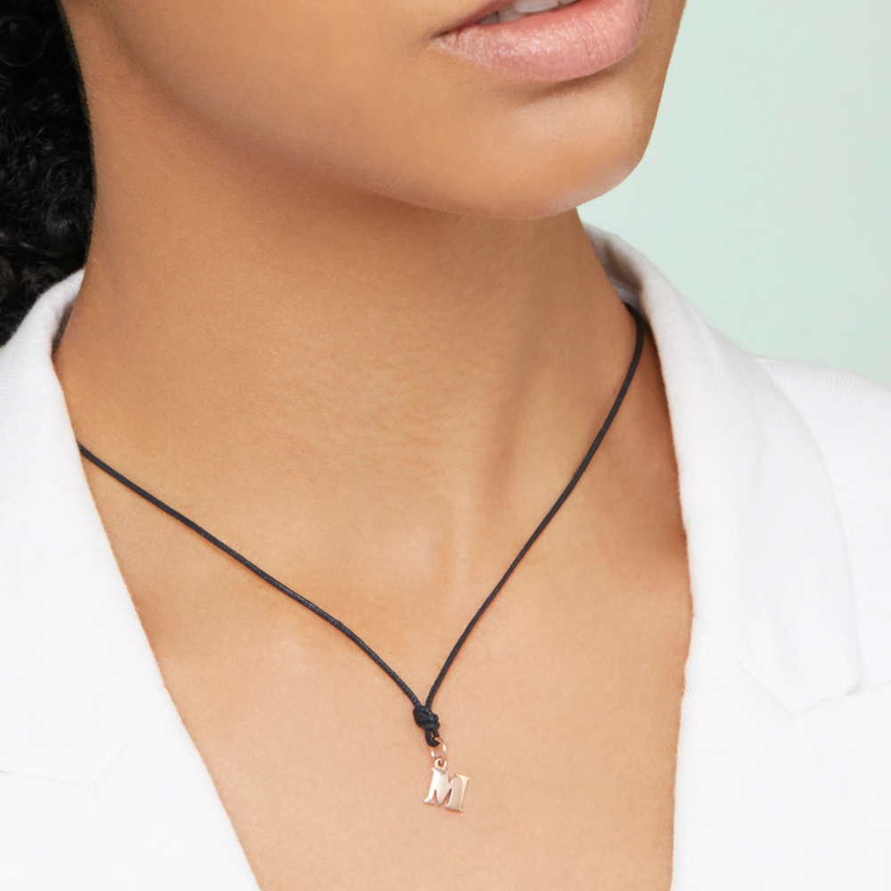 Pendentif Lettre M Or Rose