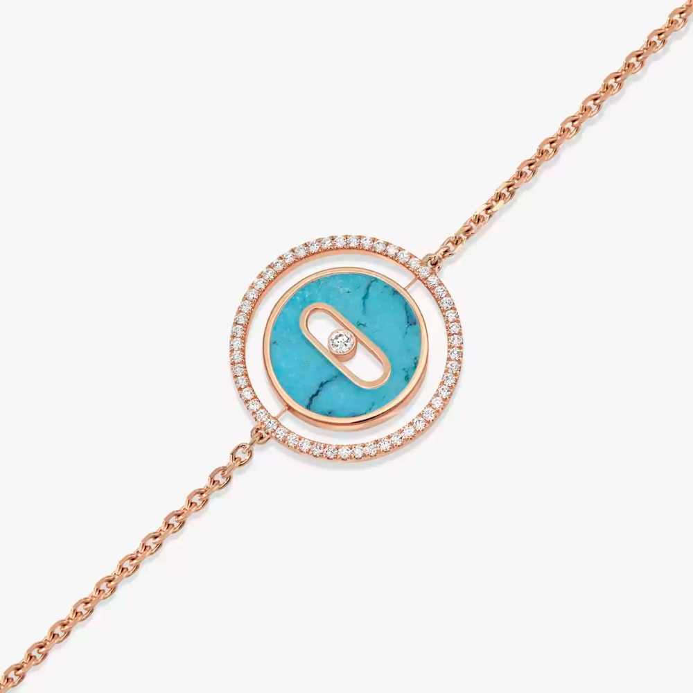 Bracelet Lucky Move turquoise, petit modèle Bracelet diamant en or rose et Turquoise Lucky Move PM