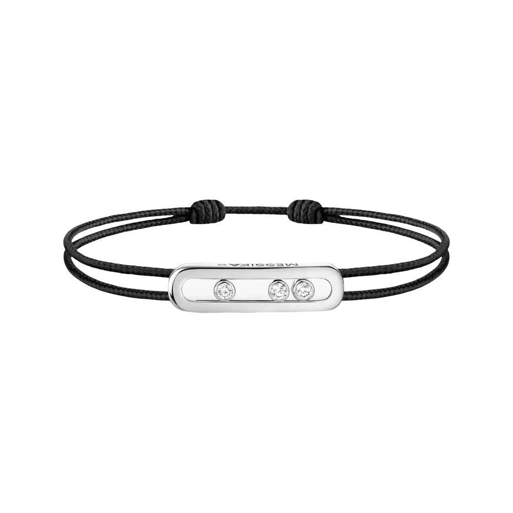 Bracelet cordon noir Messika Care(s) Bracelet Diamant Or Blanc