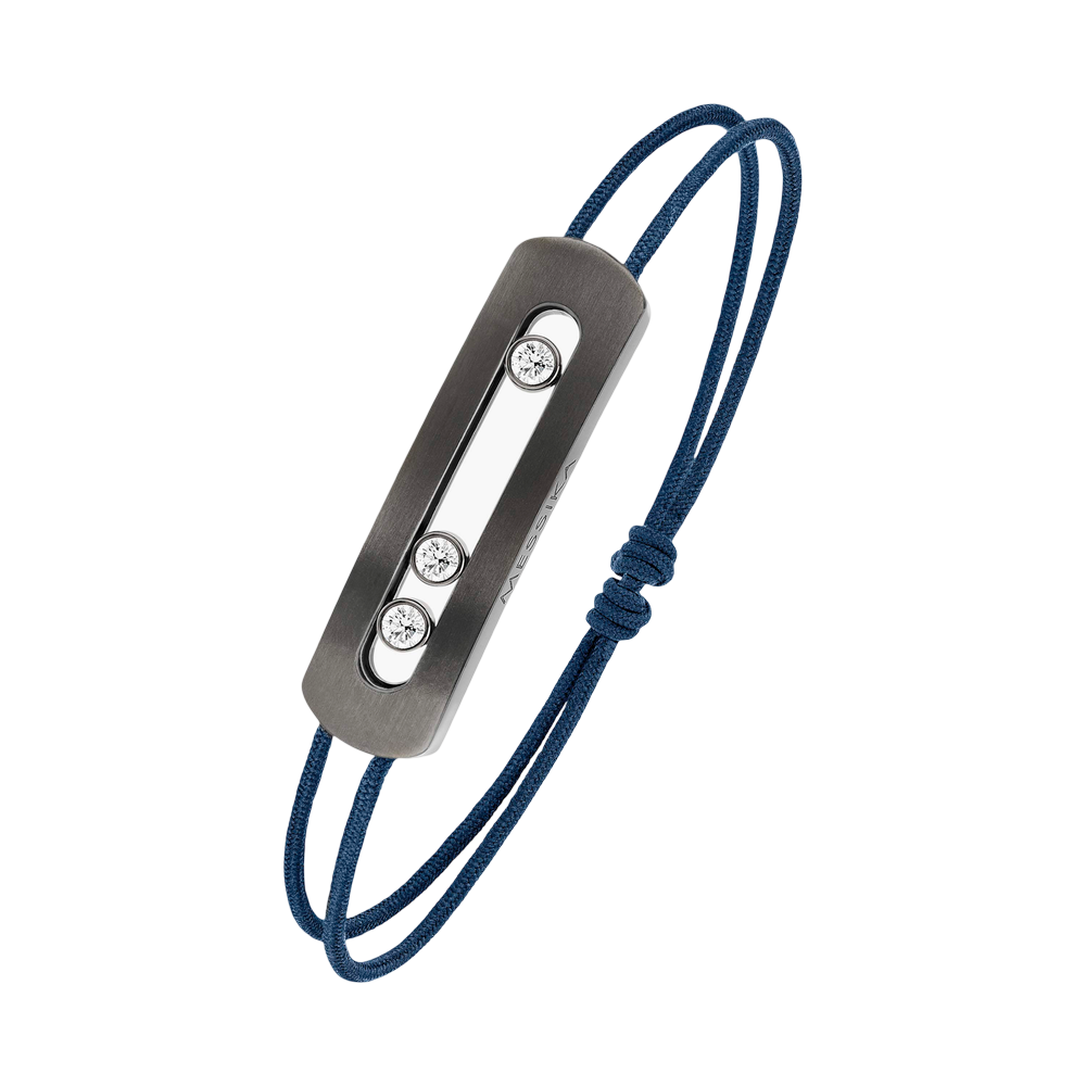 Bracelet cordon Move Titanium anthracite, moyen modèle Bracelet diamant cordon en Graphite Move Titanium