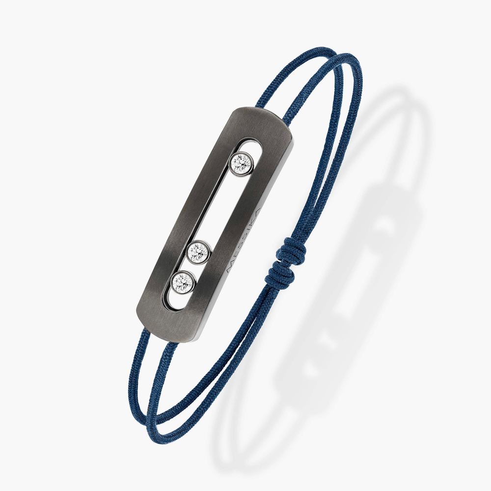 Bracelet cordon Move Titanium anthracite, moyen modèle Bracelet diamant cordon en Graphite Move Titanium