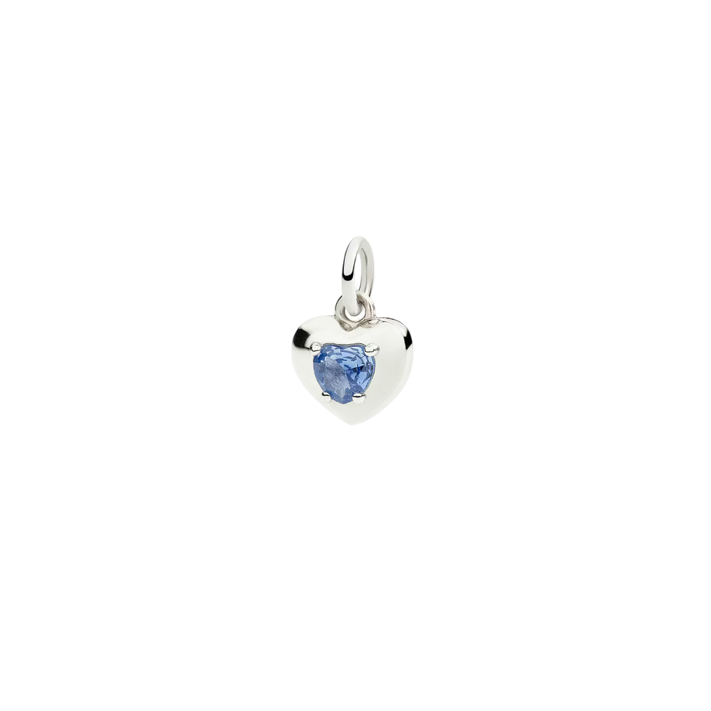 Pendentif Coeur Argent Et Saphir Synthétique
