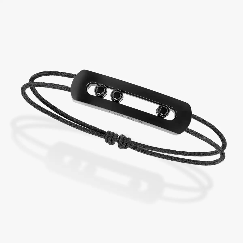 Bracelet cordon Move Titanium noir, grand modèle