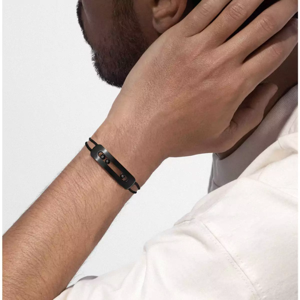 Bracelet cordon Move Titanium noir, grand modèle
