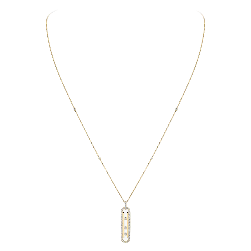 Pendentif Move 10th petit modèle Collier diamant en or jaune Move 10th