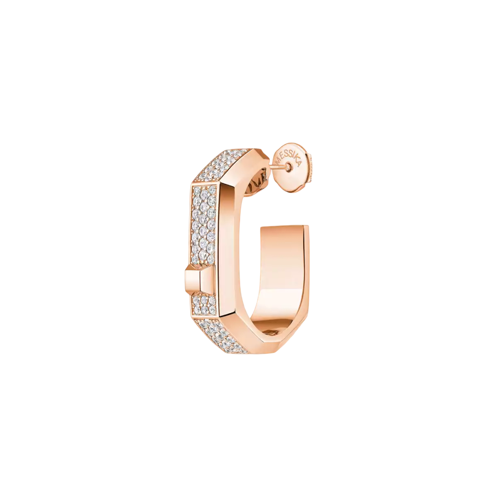 Mono boucle d'oreille Moderniste pavée, moyen modèle