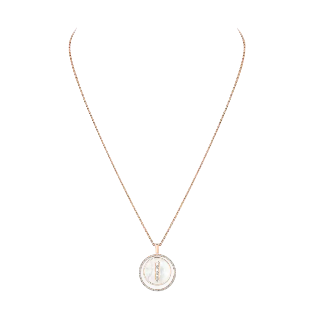 Collier Lucky Move nacre blanche, moyen modèle