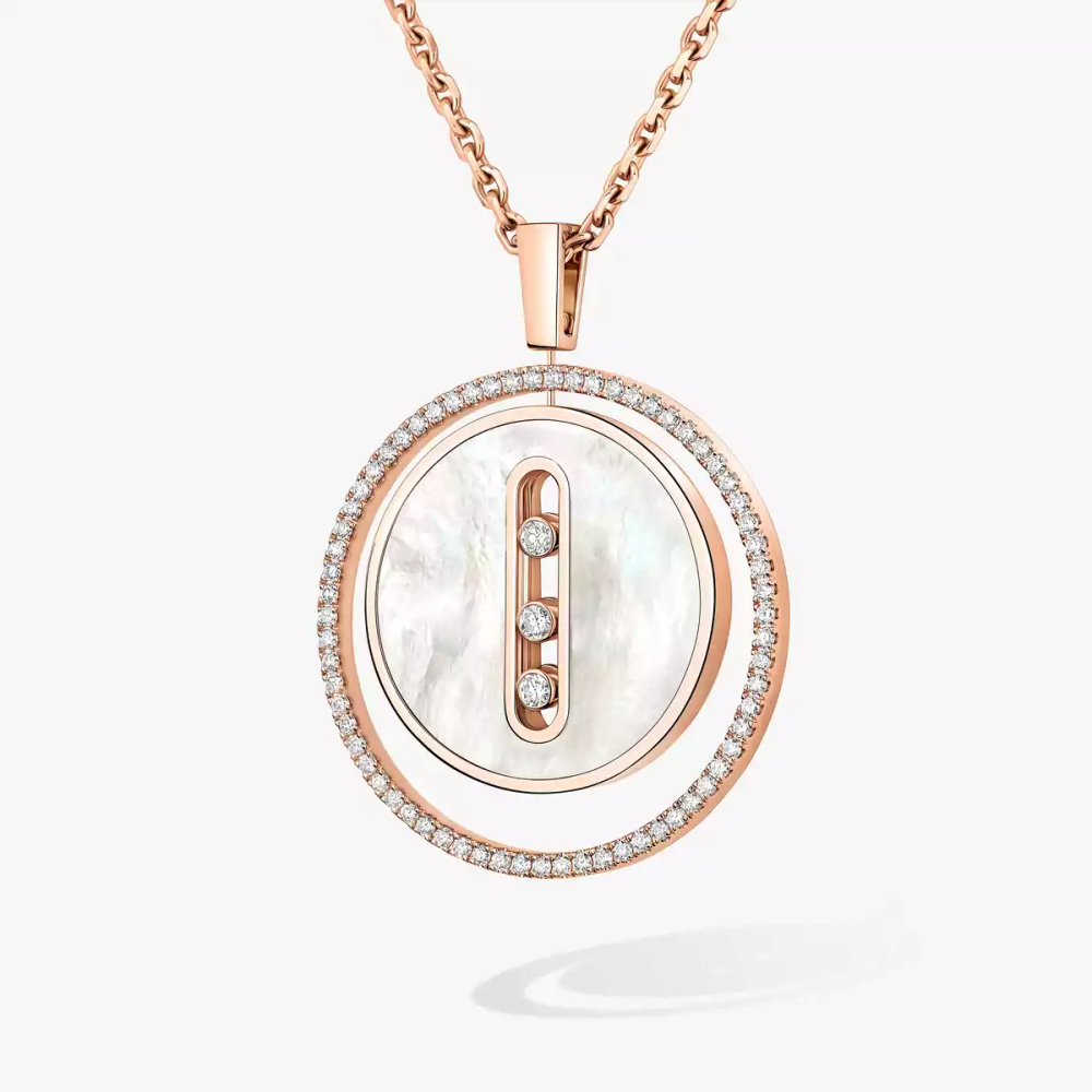 Collier Lucky Move nacre blanche, moyen modèle