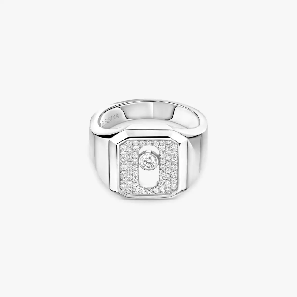 Bague chevalière Move Joaillerie pavée Bague chevalière Move Joaillerie en or blanc