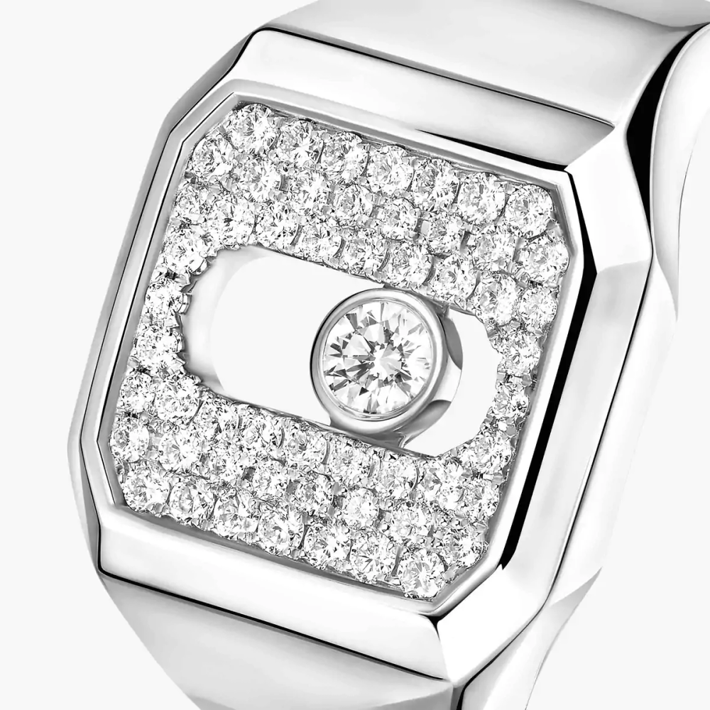 Bague chevalière Move Joaillerie pavée