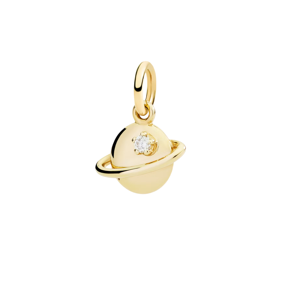 Pendentif Planète Or Jaune Et Diamant Blanc