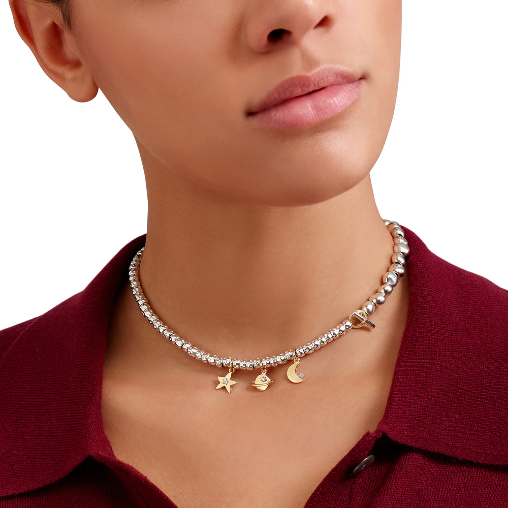 Pendentif Planète Or Jaune Et Diamant Blanc