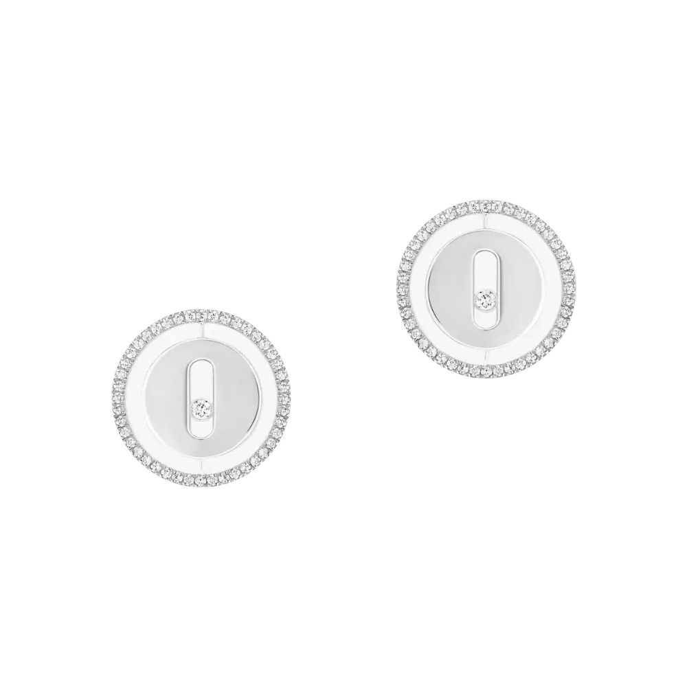 Boucles d'oreilles Lucky Move Boucles d'oreilles puces diamant en or blanc Lucky Move