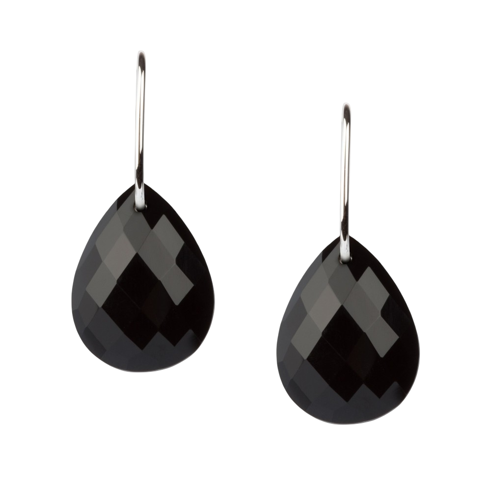 Boucles D'oreilles, Onyx, Or Blanc
