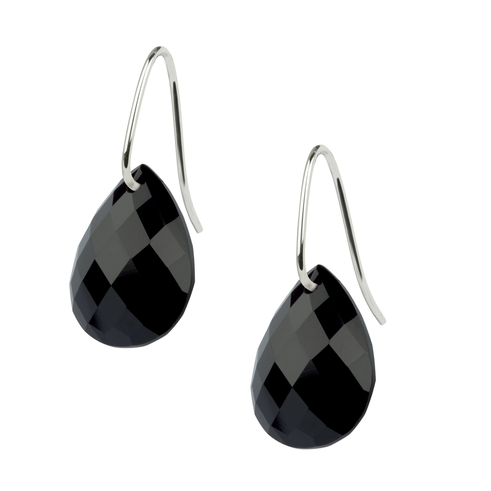 Boucles D'oreilles, Onyx, Or Blanc