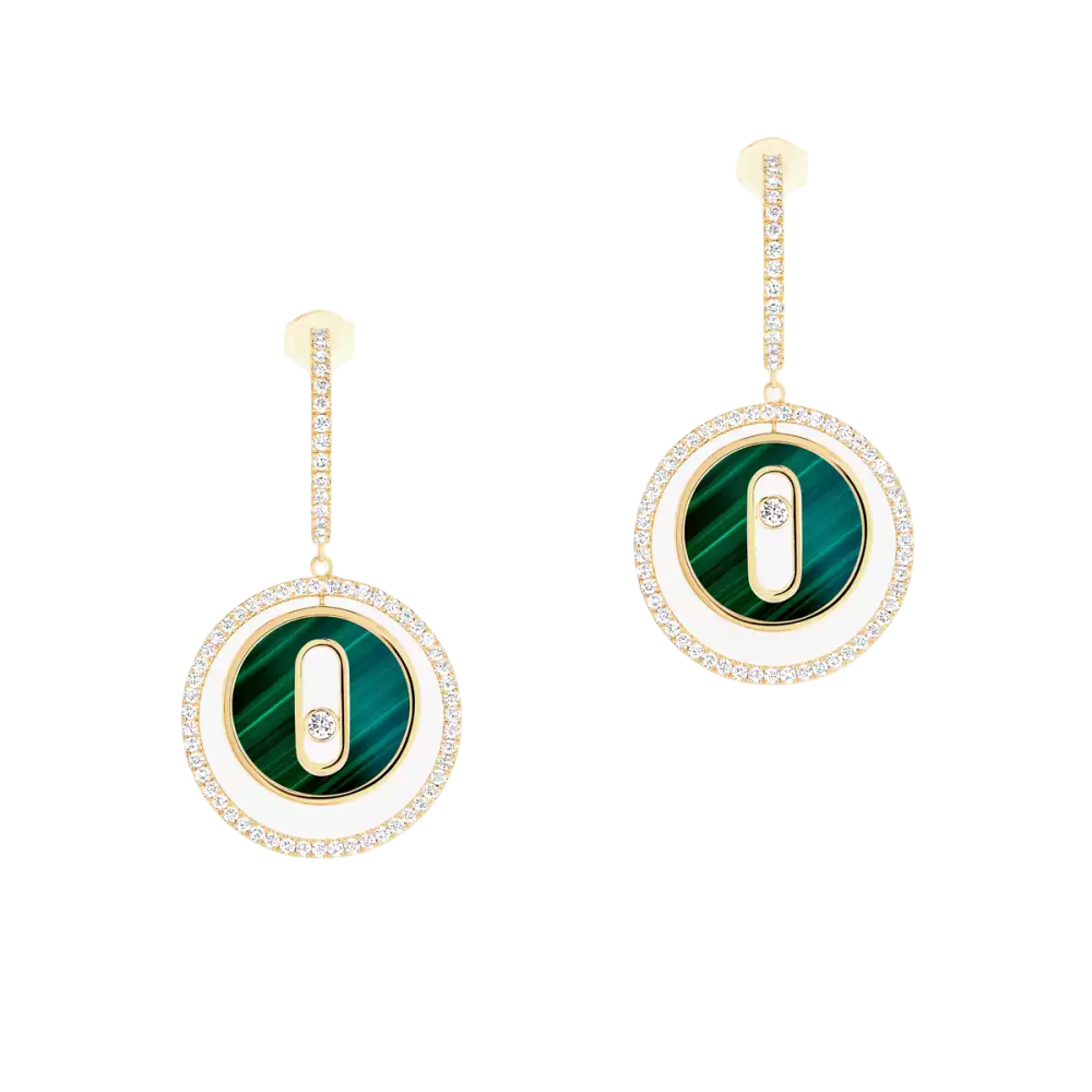 Boucles d'oreilles pendantes Lucky Move malachite