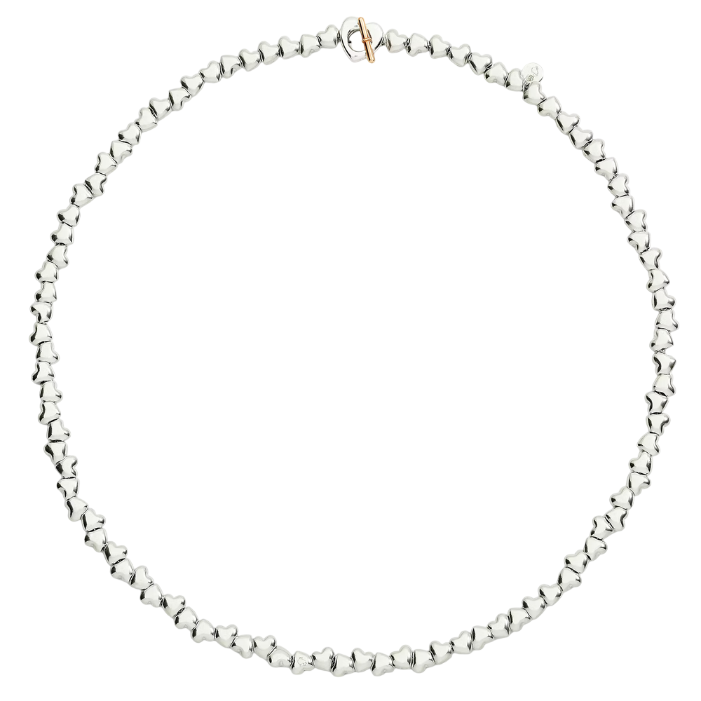 Collier Cœur Avec Composants Argent