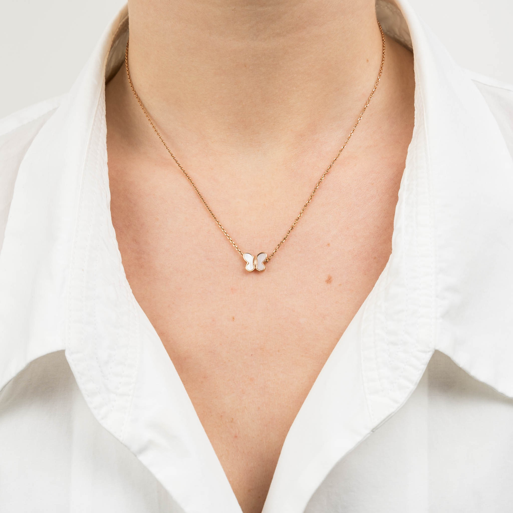 Collier, Nacre Rose, Or Rose