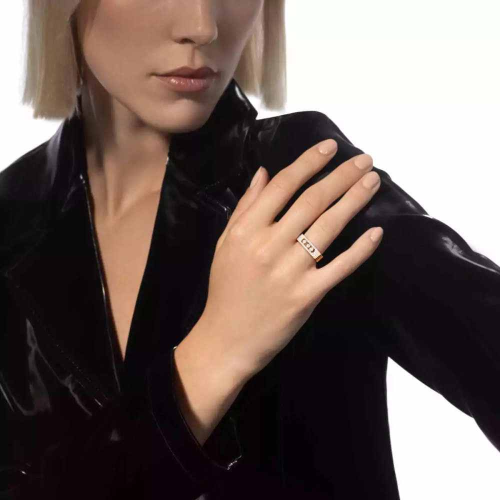 Bague Move Noa pavée, petit modèle