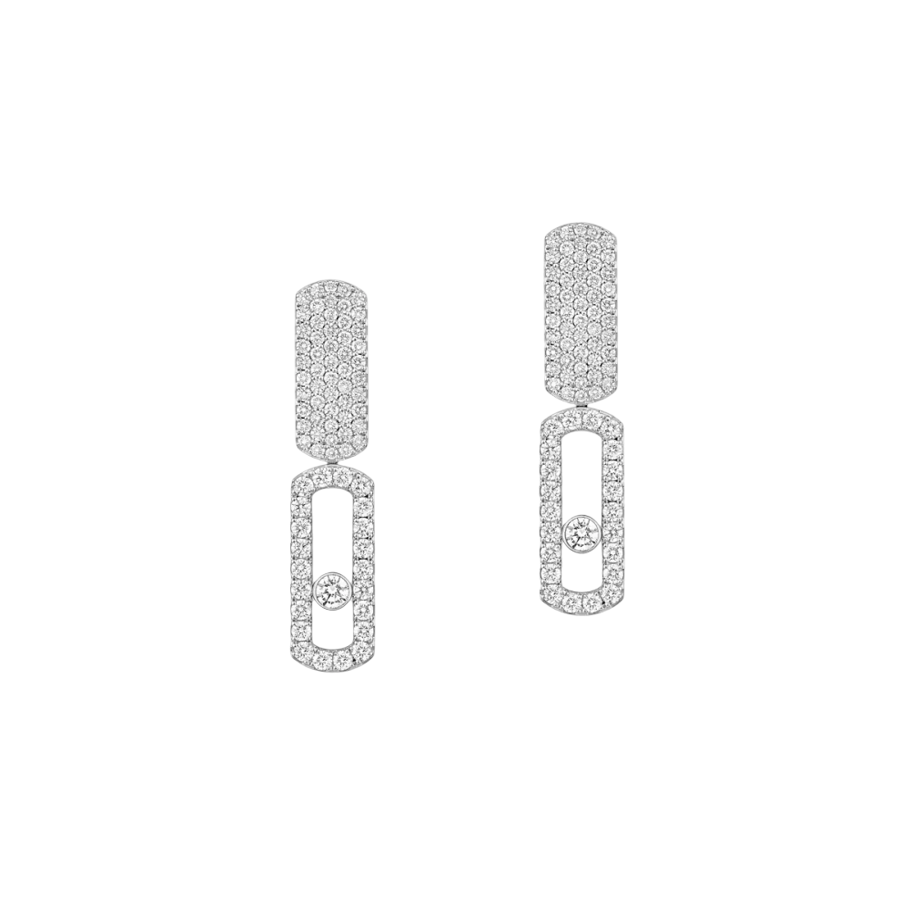 Boucles d'oreilles Imperial Move semi-pavées, moyen modèle
