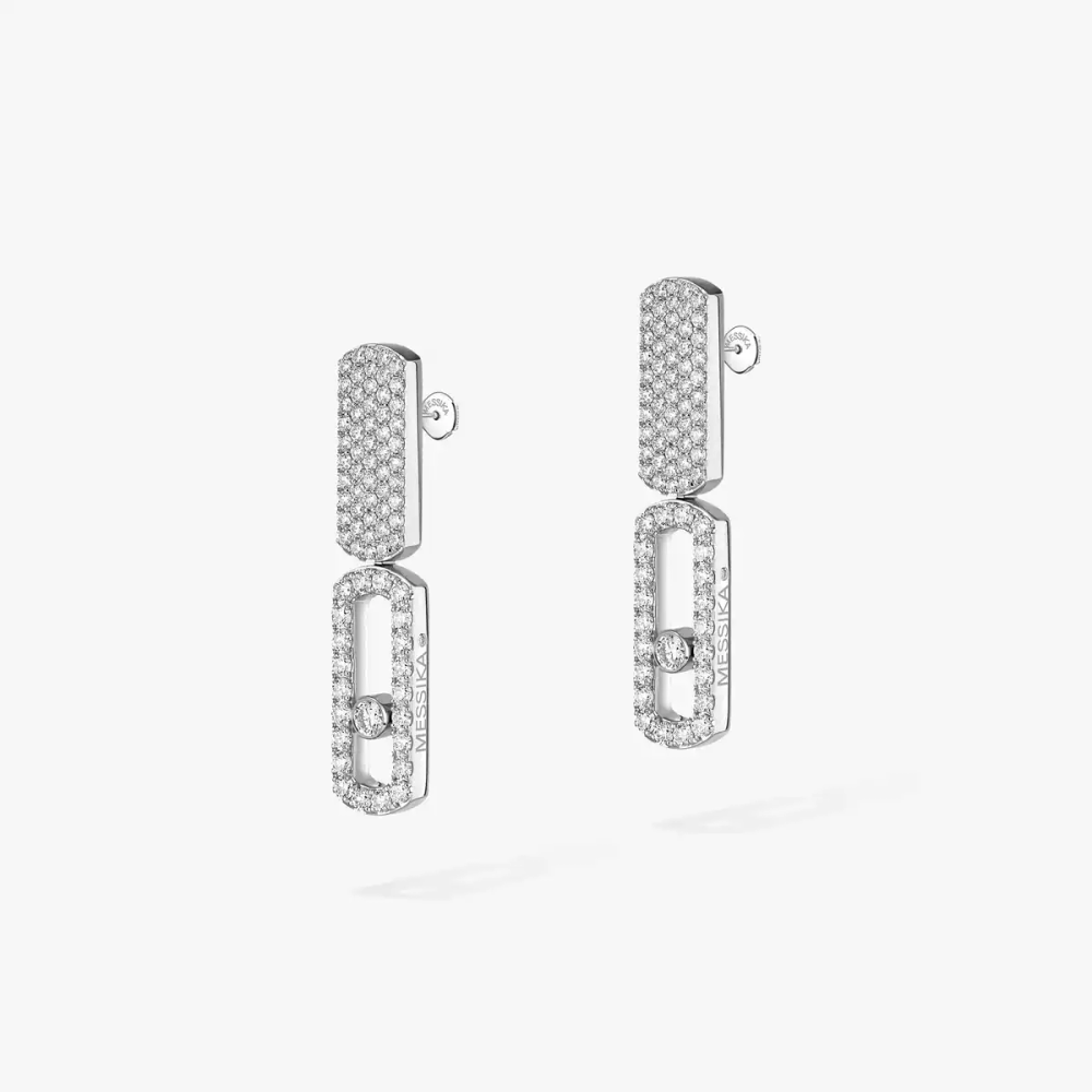 Boucles d'oreilles Imperial Move semi-pavées, moyen modèle