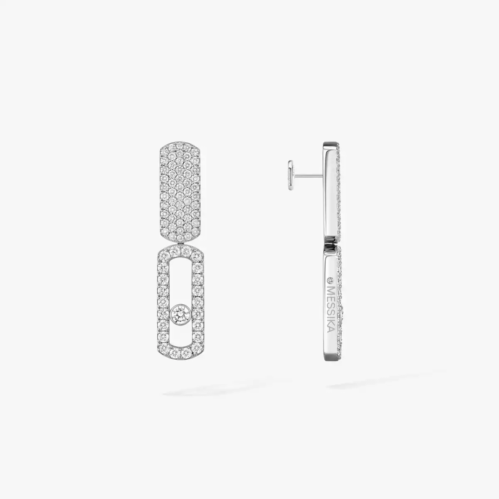 Boucles d'oreilles Imperial Move semi-pavées, moyen modèle