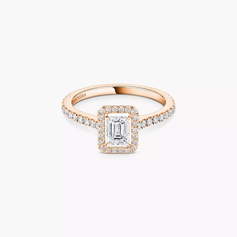Bague solitaire Joy taille émeraude, moyen modèle