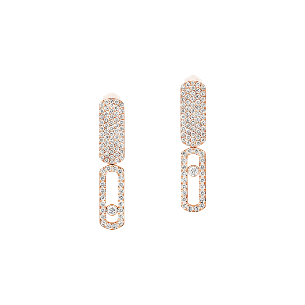Boucles d'oreilles Imperial Move semi-pavées, petit modèle