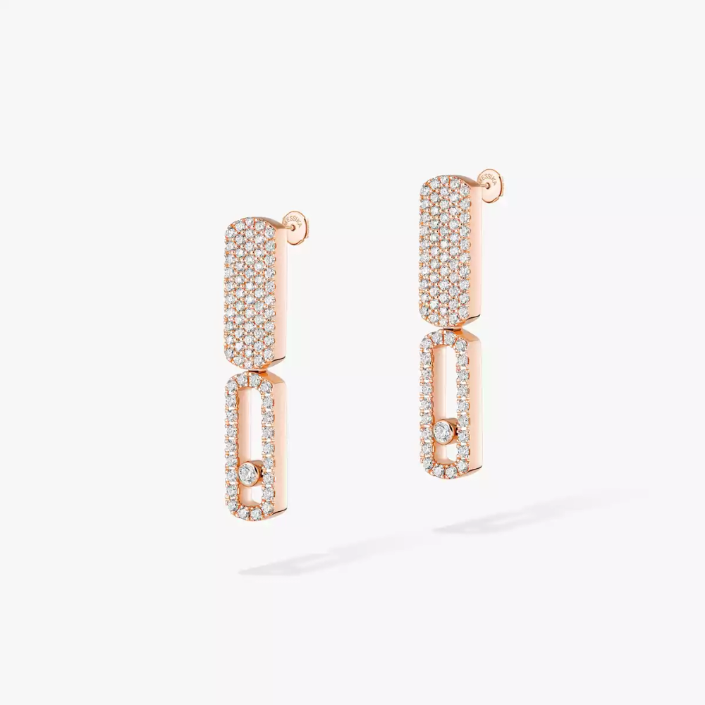 Boucles d'oreilles Imperial Move semi-pavées, petit modèle