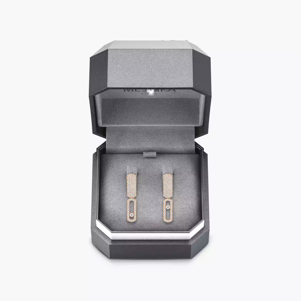 Boucles d'oreilles Imperial Move semi-pavées, petit modèle