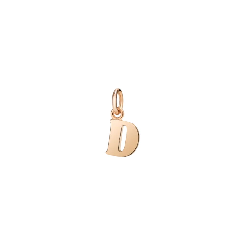 Pendentif Lettre D Or Rose - Bijouterie Aurea｜Morges