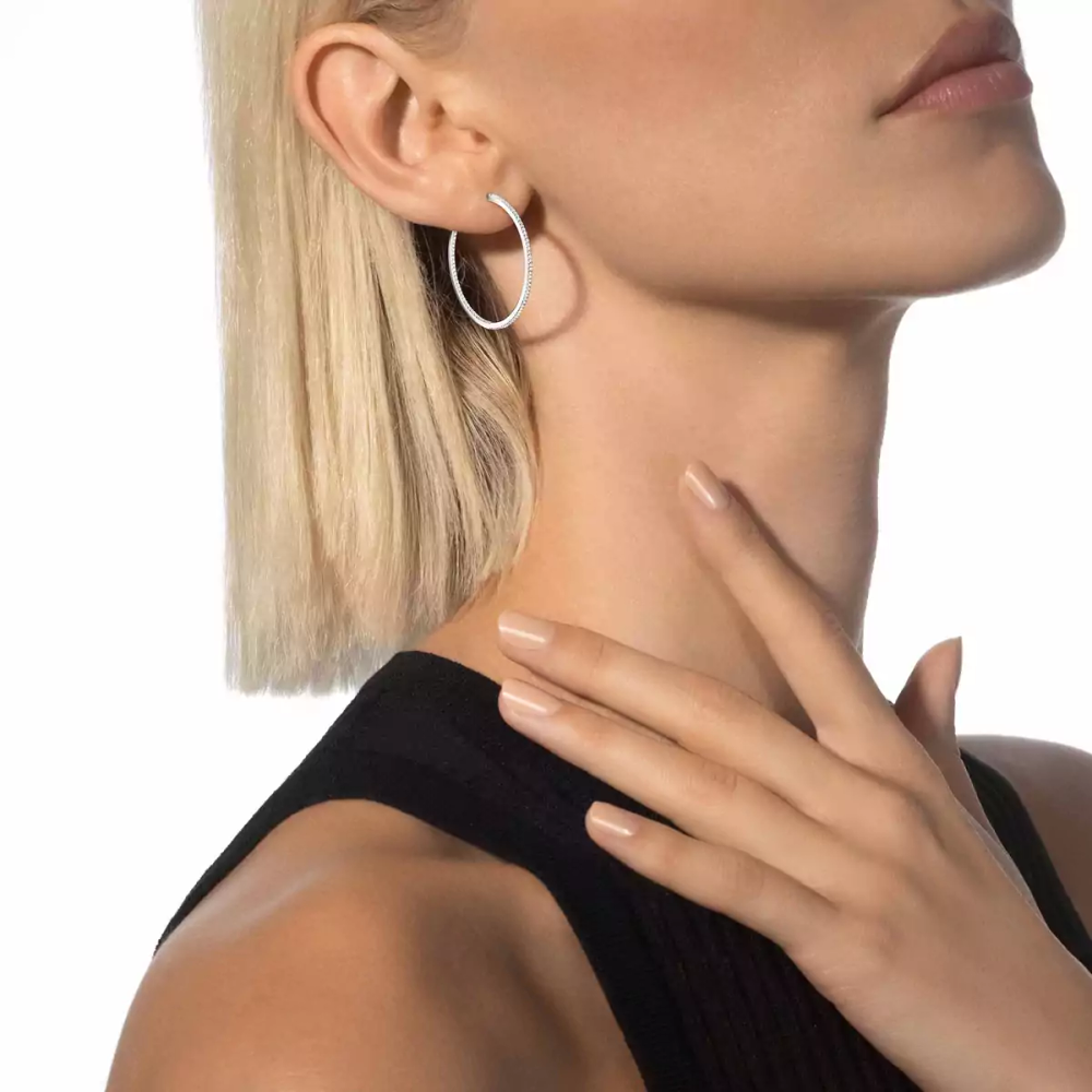 Boucles d'oreilles créoles Gatsby, moyen modèle