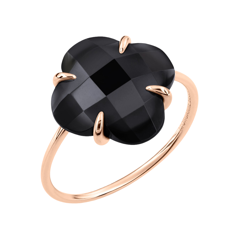 Bague, Onyx, Or Rose