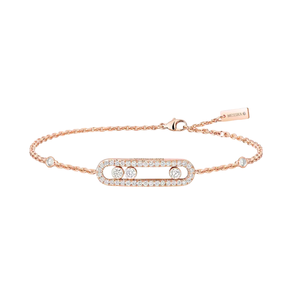 Bracelet Move Classique pavé, petit modèle Bracelet diamant Baby Move pavé en or rose 18 carats