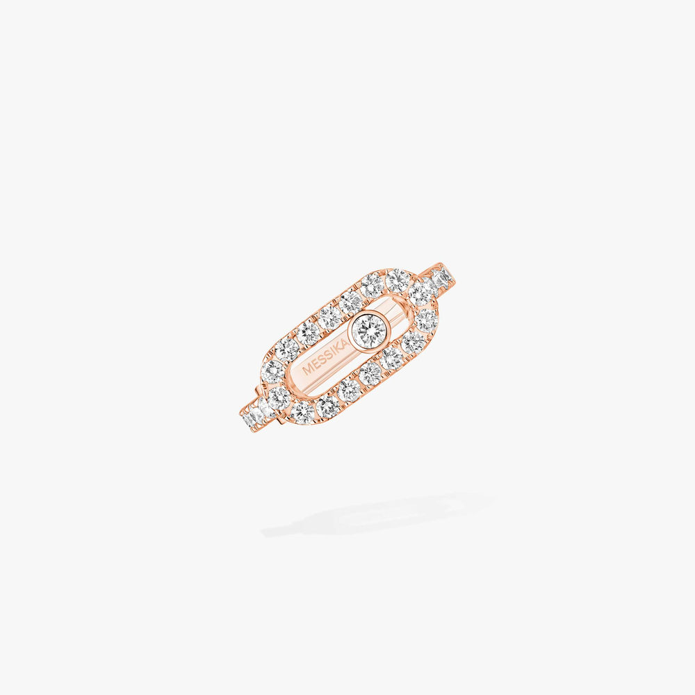 Clip d'oreille Move Uno pavé Boucles d'oreilles Diamant Or Rose