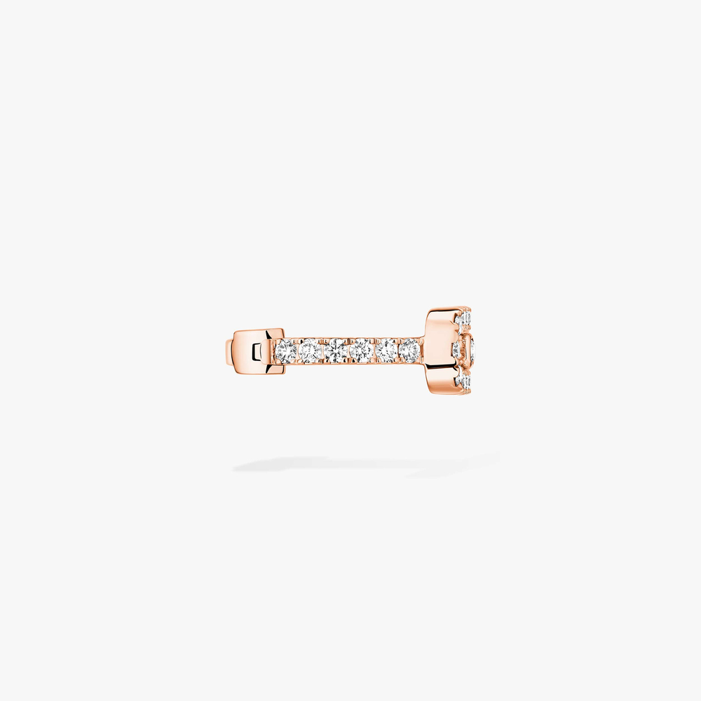 Clip d'oreille Move Uno pavé Boucles d'oreilles Diamant Or Rose