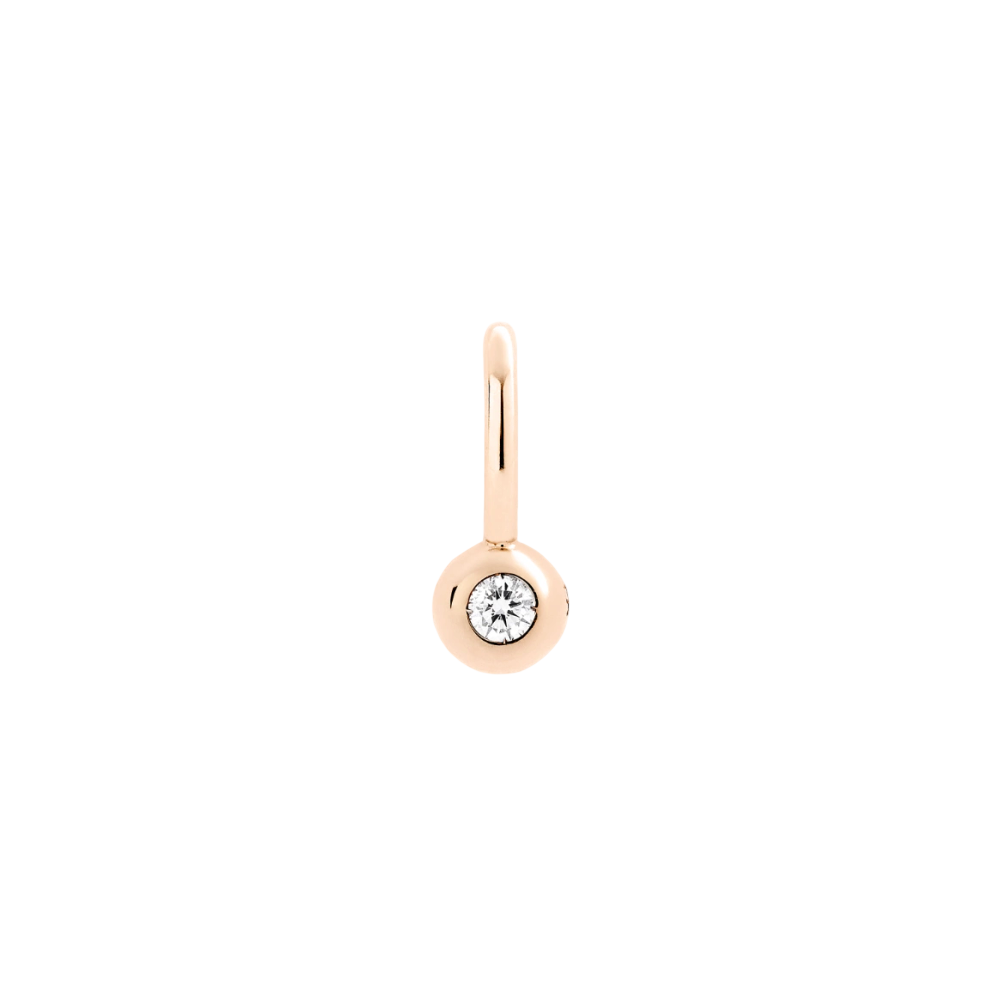 Pendentif Bollicine Or Rose & Diamant Blanc