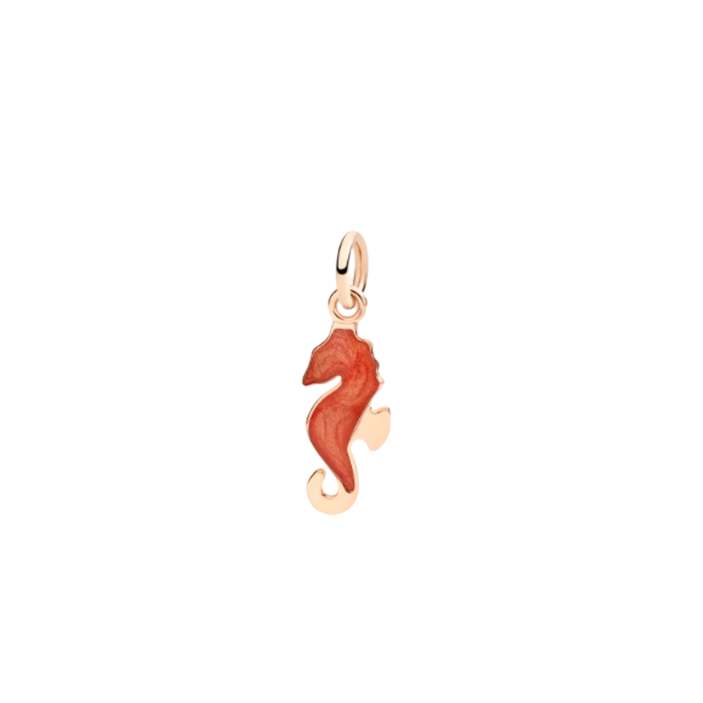 Pendentif Hippocampe Or Rose & Émail