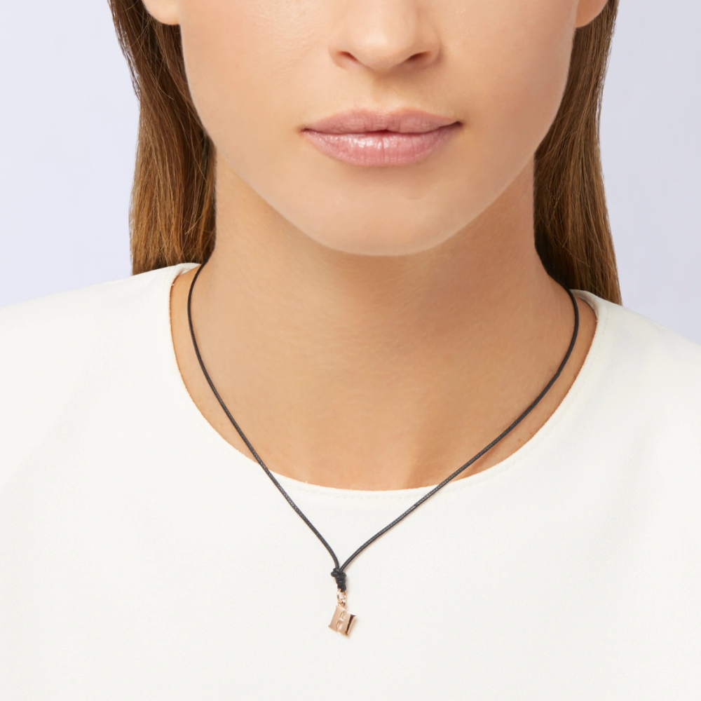 Pendentif Lettre H Or Rose