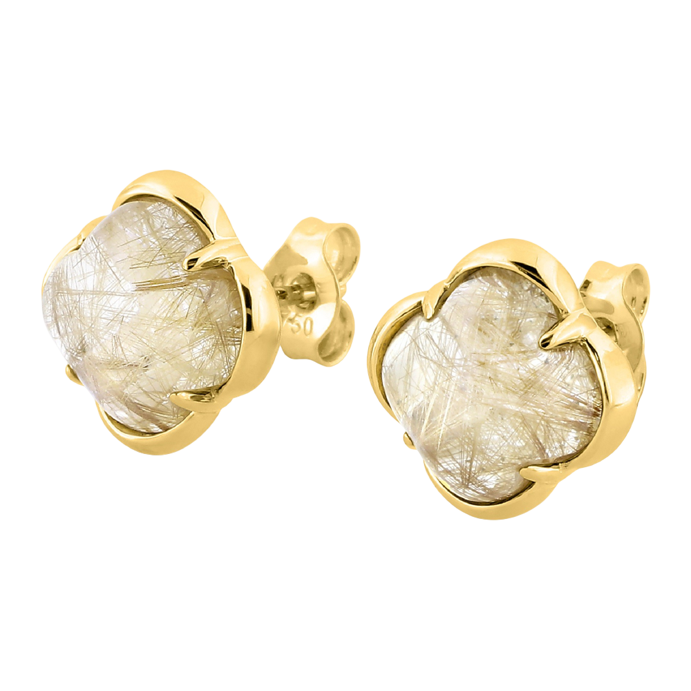 Puces, Quartz Rutile Doré, Or Jaune
