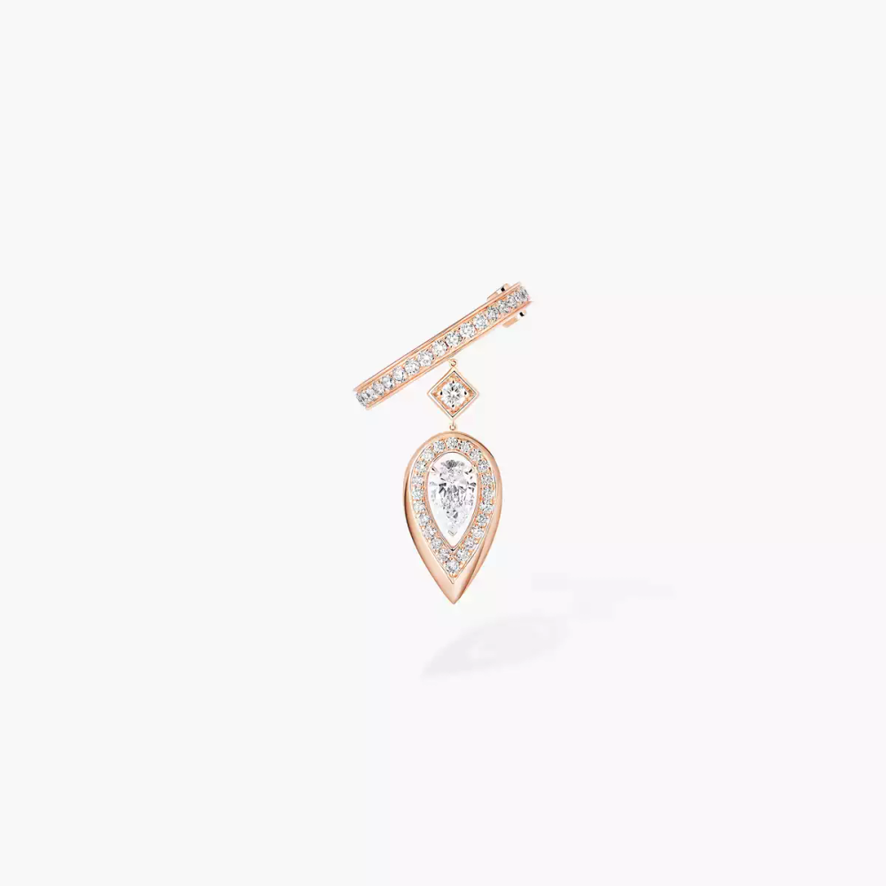 Clip d'oreille Fiery Mono clip diamant en or rose Fiery 0,10ct