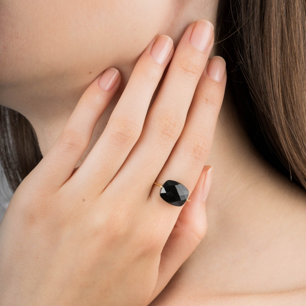 Bague, Onyx, Or Jaune