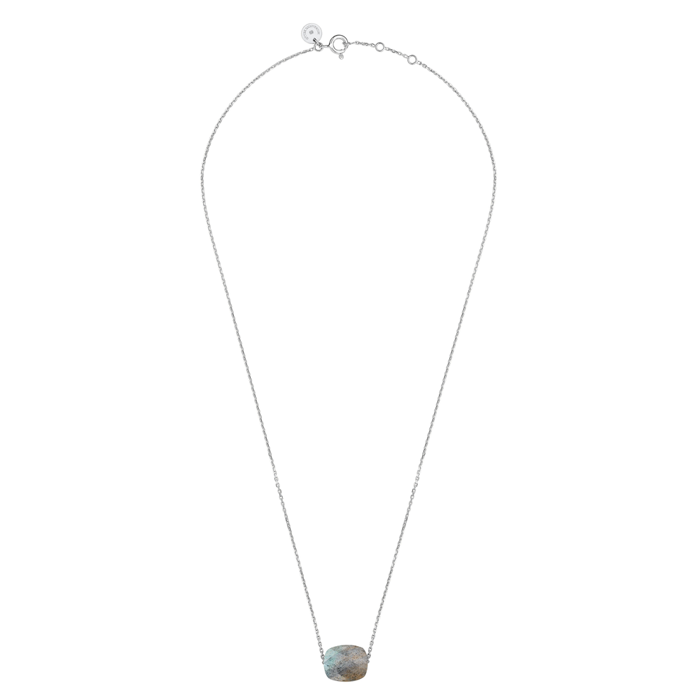 Collier, Labradorite, Or Blanc