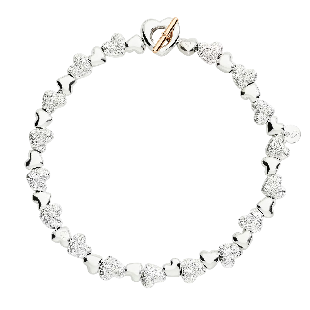 Bracelet Coeur Avec Composants Argent Et Argent Effet Diamanté